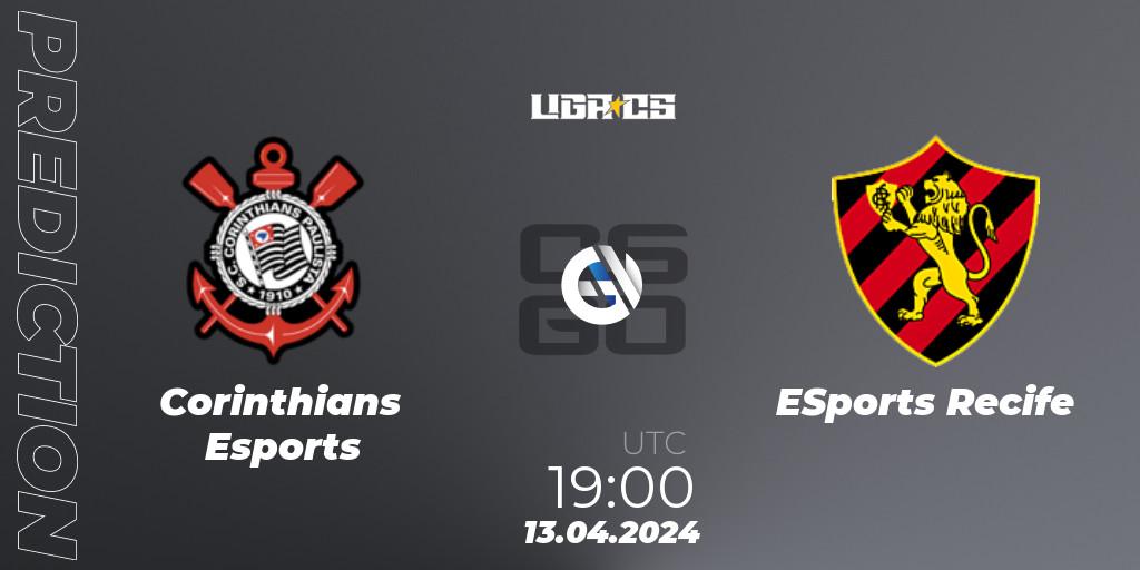 Corinthians Esports vs ESports Recife: Match Prediction. 13.04.24, CS2 (CS:GO), LIGA CS: Summer 2024