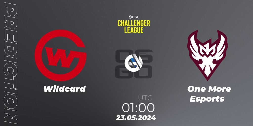 Wildcard vs One More Esports: Match Prediction. 23.05.2024 at 02:00, Counter-Strike (CS2), ESL Challenger League Season 47: North America