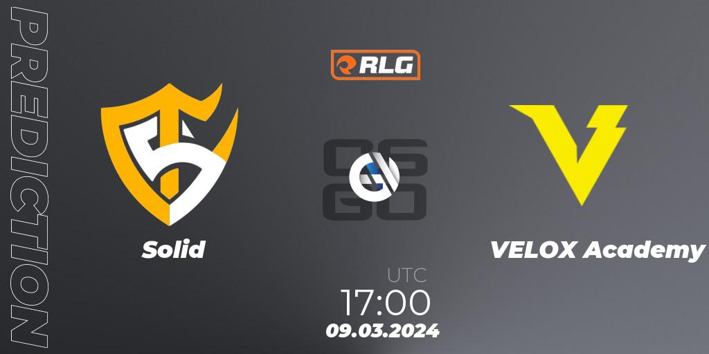 Solid vs VELOX Academy: Match Prediction. 09.03.2024 at 17:00, Counter-Strike (CS2), RES Latin American Series #2