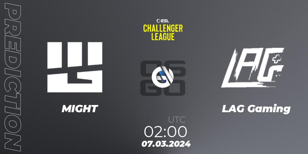 MIGHT vs LAG Gaming: Match Prediction. 07.03.2024 at 02:00, Counter-Strike (CS2), ESL Challenger League Season 47: North America