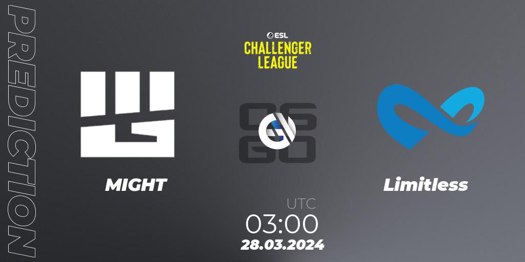 MIGHT vs Limitless: Match Prediction. 28.03.24, CS2 (CS:GO), ESL Challenger League Season 47: North America