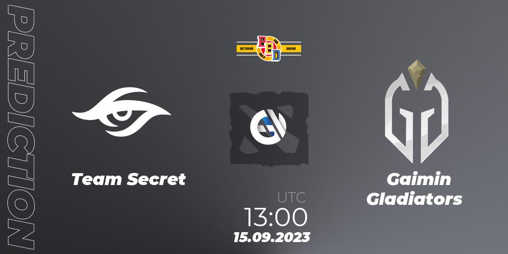 Team Secret vs Gaimin Gladiators: Match Prediction. 15.09.23, Dota 2, BetBoom Dacha