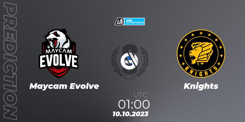 Maycam Evolve vs Knights: Match Prediction. 10.10.2023 at 01:00, Rainbow Six, LATAM League 2023 - Stage 2 - Last Chance Qualifier