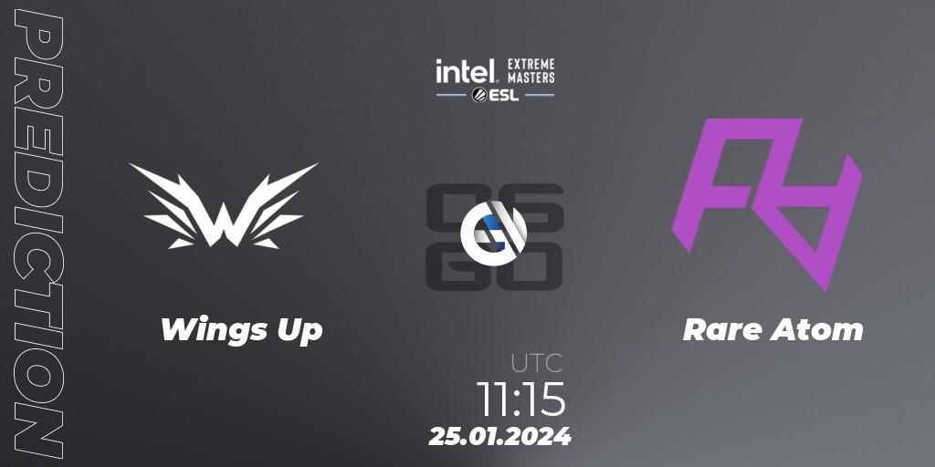 Wings Up vs Rare Atom: Match Prediction. 25.01.24, CS2 (CS:GO), Intel Extreme Masters China 2024: Asian Open Qualifier #2