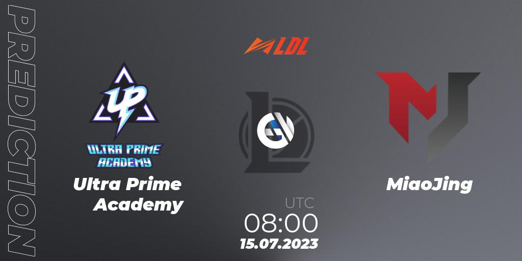 Ultra Prime Academy vs MiaoJing: Match Prediction. 15.07.2023 at 08:00, LoL, LDL 2023 - Regular Season - Stage 3