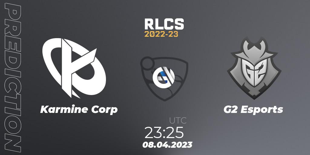 Karmine Corp vs G2 Esports: Match Prediction. 08.04.2023 at 23:25, Rocket League, RLCS 2022-23 - Winter Split Major
