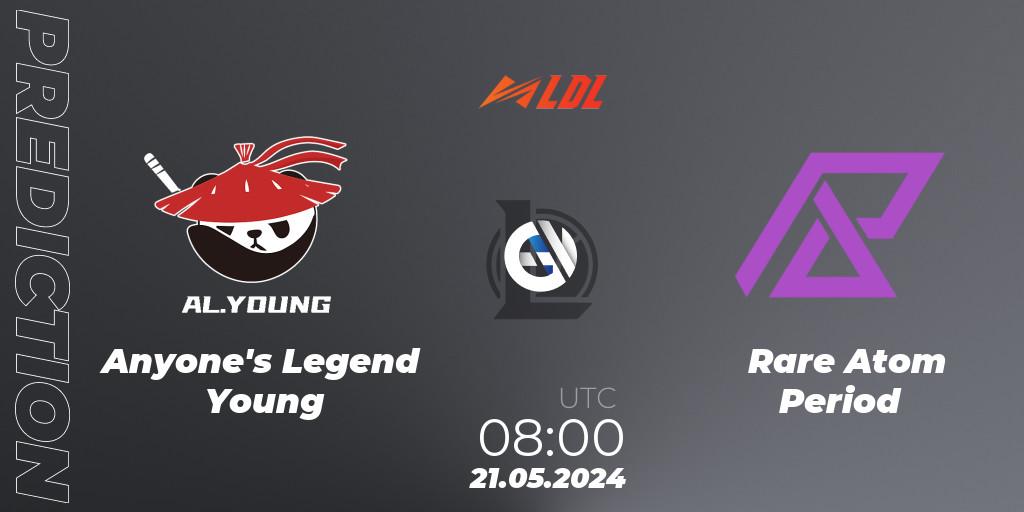 Anyone's Legend Young vs Rare Atom Period: Match Prediction. 21.05.2024 at 08:00, LoL, LDL 2024 - Stage 2