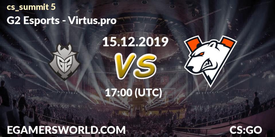 G2 Esports vs Virtus.pro: Match Prediction. 15.12.19, CS2 (CS:GO), cs_summit 5