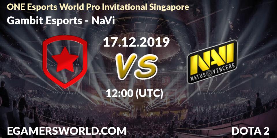 Gambit Esports vs NaVi: Match Prediction. 17.12.19, Dota 2, ONE Esports World Pro Invitational Singapore