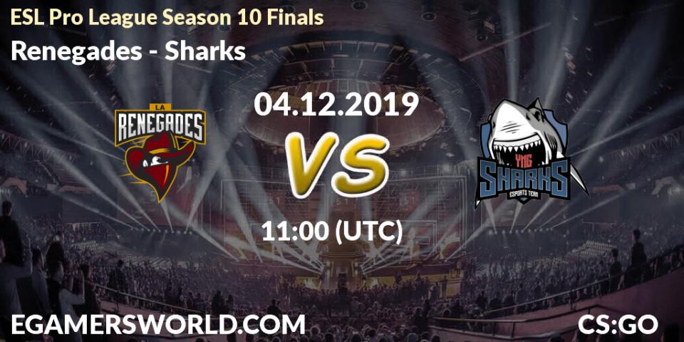 Renegades vs Sharks: Match Prediction. 04.12.19, CS2 (CS:GO), ESL Pro League Season 10 Finals
