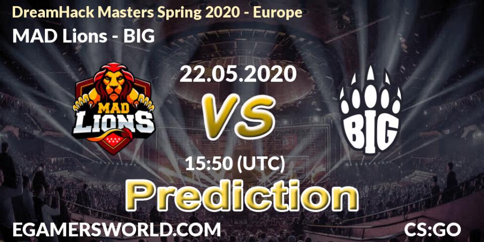 MAD Lions vs BIG: Match Prediction. 22.05.20, CS2 (CS:GO), DreamHack Masters Spring 2020 - Europe