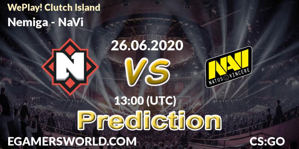 Nemiga vs NaVi: Match Prediction. 26.06.20, CS2 (CS:GO), WePlay! Clutch Island