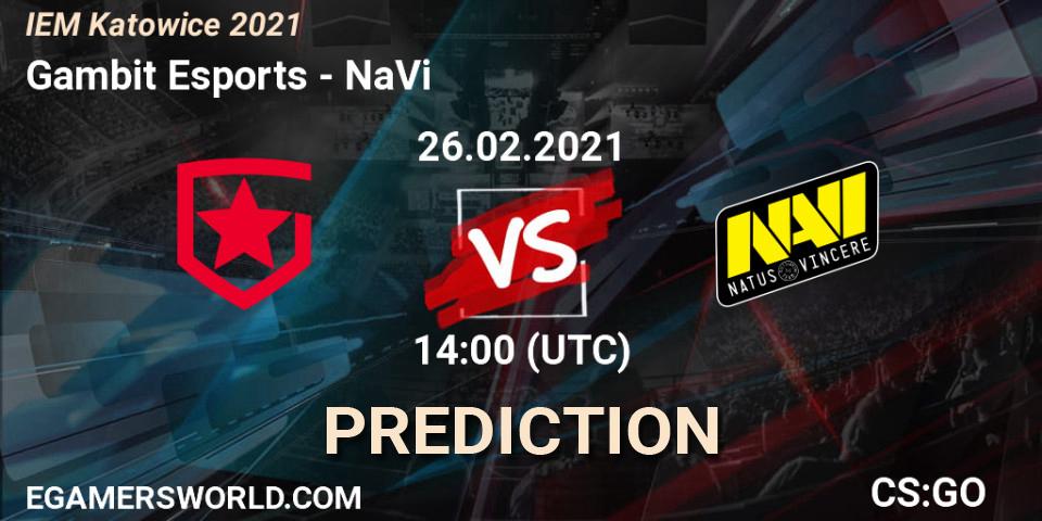 Gambit Esports vs NaVi: Match Prediction. 26.02.21, CS2 (CS:GO), IEM Katowice 2021