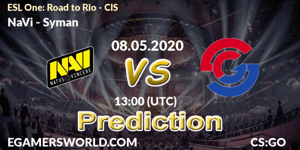 NaVi vs Syman: Match Prediction. 08.05.20, CS2 (CS:GO), ESL One: Road to Rio - CIS