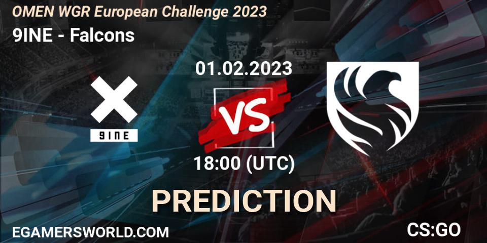 9INE vs Falcons: Match Prediction. 11.02.23, CS2 (CS:GO), OMEN WGR European Challenge 2023