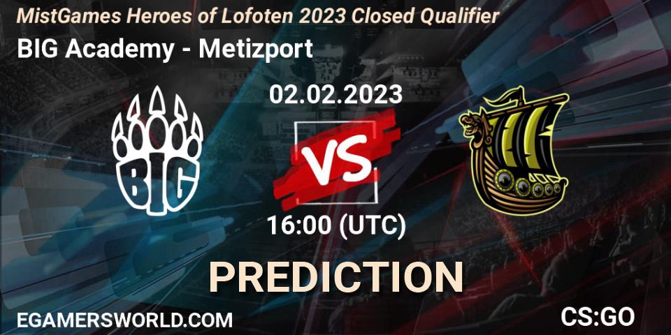 BIG Academy vs Metizport: Match Prediction. 02.02.23, CS2 (CS:GO), MistGames Heroes of Lofoten: Closed Qualifier