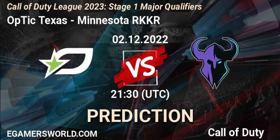 OpTic Texas vs Minnesota RØKKR: Match Prediction. 02.12.22, Call of Duty, Call of Duty League 2023: Stage 1 Major Qualifiers