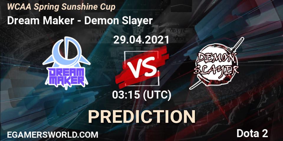 Dream Maker vs Demon Slayer: Match Prediction. 29.04.21, Dota 2, WCAA Spring Sunshine Cup
