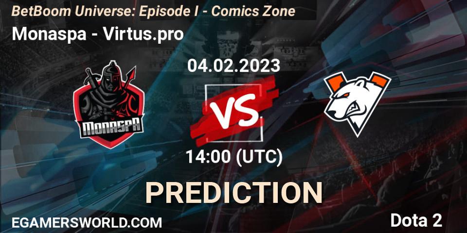Monaspa vs Virtus.pro: Match Prediction. 04.02.23, Dota 2, BetBoom Universe: Episode I - Comics Zone