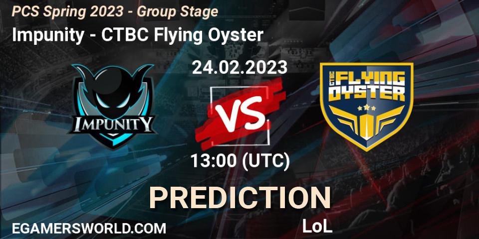Impunity vs CTBC Flying Oyster: Match Prediction. 10.02.23, LoL, PCS Spring 2023 - Group Stage