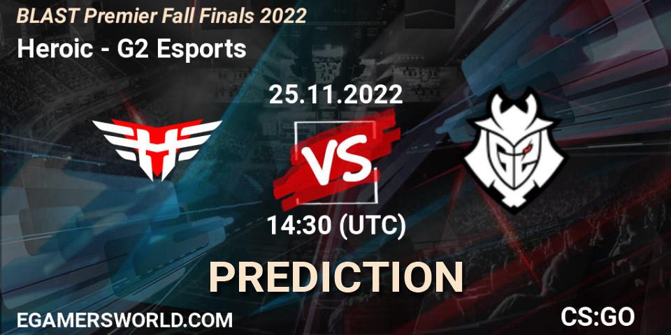 Heroic vs G2 Esports: Match Prediction. 25.11.22, CS2 (CS:GO), BLAST Premier Fall Finals 2022