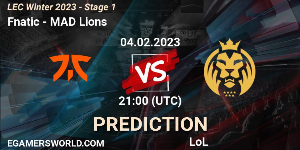 Fnatic vs MAD Lions: Match Prediction. 04.02.23, LoL, LEC Winter 2023 - Stage 1