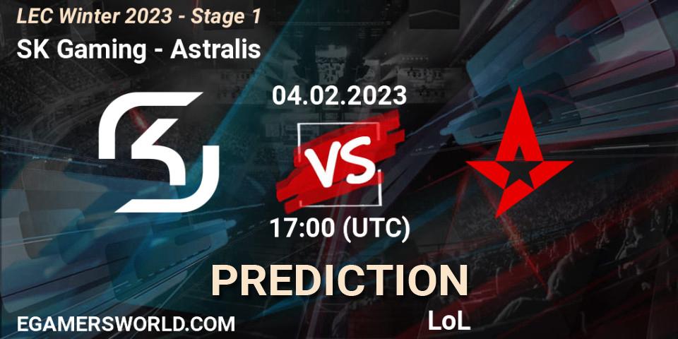 SK Gaming vs Astralis: Match Prediction. 04.02.23, LoL, LEC Winter 2023 - Stage 1