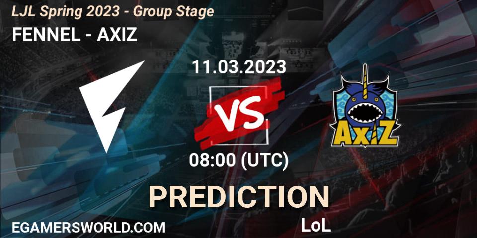 FENNEL vs AXIZ: Match Prediction. 11.03.23, LoL, LJL Spring 2023 - Group Stage
