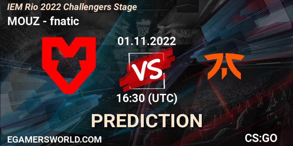 MOUZ vs fnatic: Match Prediction. 01.11.22, CS2 (CS:GO), IEM Rio 2022 Challengers Stage