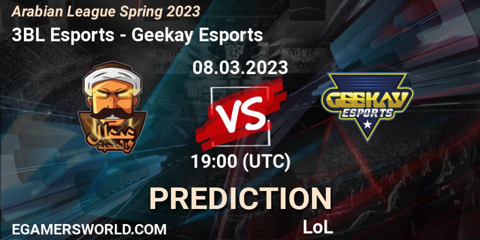 3BL Esports vs Geekay Esports: Match Prediction. 15.02.23, LoL, Arabian League Spring 2023