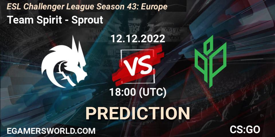 Team Spirit vs Sprout: Match Prediction. 12.12.22, CS2 (CS:GO), ESL Challenger League Season 43: Europe