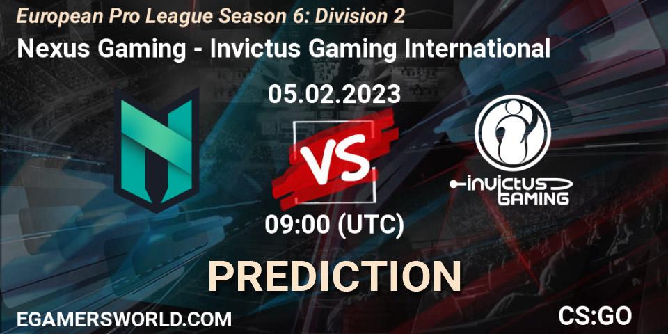 Nexus Gaming vs Invictus Gaming International: Match Prediction. 05.02.23, CS2 (CS:GO), European Pro League Season 6: Division 2