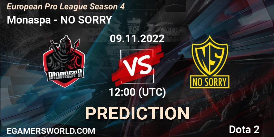 Monaspa vs NO SORRY: Match Prediction. 09.11.22, Dota 2, European Pro League Season 4