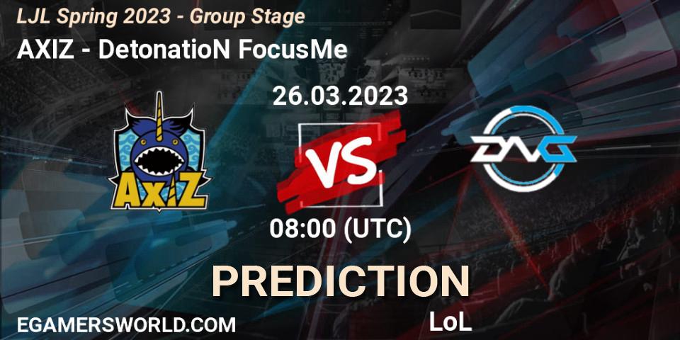 AXIZ vs DetonatioN FocusMe: Match Prediction. 26.03.23, LoL, LJL Spring 2023 - Group Stage