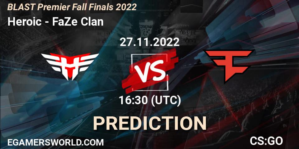 Heroic vs FaZe Clan: Match Prediction. 27.11.22, CS2 (CS:GO), BLAST Premier Fall Finals 2022