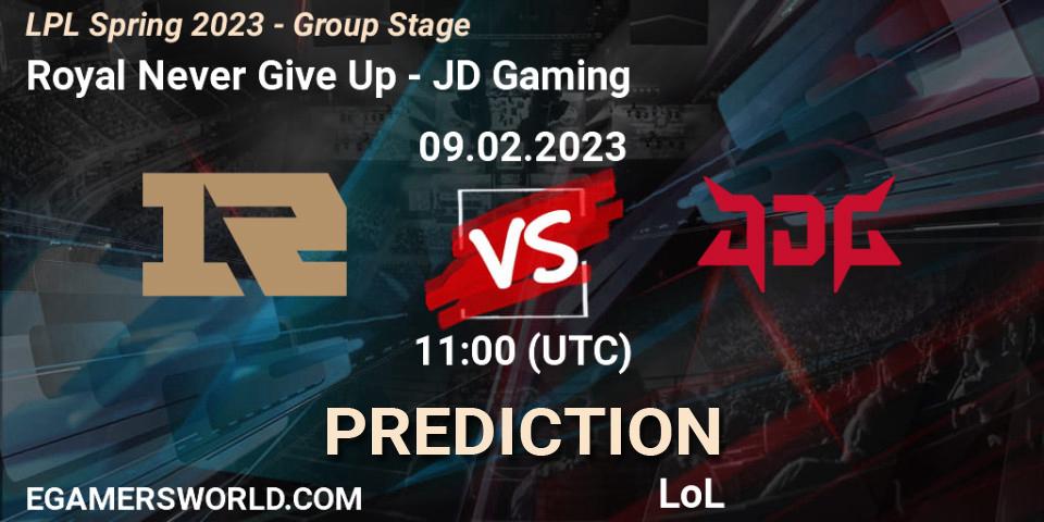 Royal Never Give Up vs JD Gaming: Match Prediction. 09.02.23, LoL, LPL Spring 2023 - Group Stage