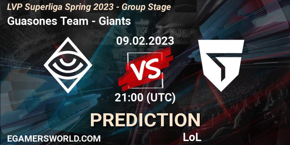 Guasones Team vs Giants: Match Prediction. 09.02.23, LoL, LVP Superliga Spring 2023 - Group Stage