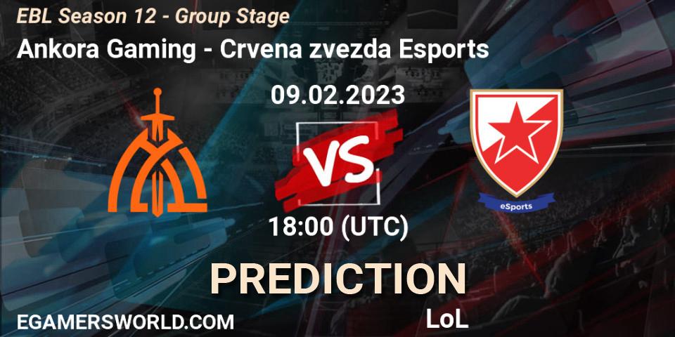 Ankora Gaming vs Crvena zvezda Esports: Match Prediction. 09.02.23, LoL, EBL Season 12 - Group Stage