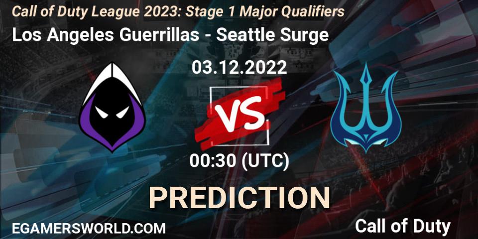 Los Angeles Guerrillas vs Seattle Surge: Match Prediction. 03.12.22, Call of Duty, Call of Duty League 2023: Stage 1 Major Qualifiers