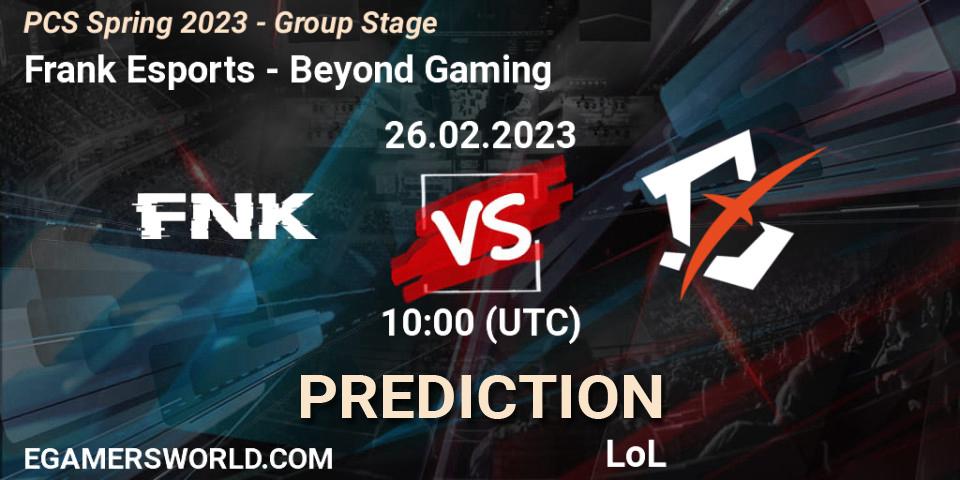 Frank Esports vs Beyond Gaming: Match Prediction. 10.02.23, LoL, PCS Spring 2023 - Group Stage