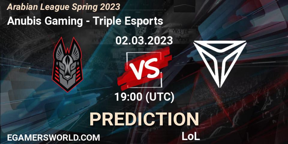 Anubis Gaming vs Triple Esports: Match Prediction. 09.02.23, LoL, Arabian League Spring 2023