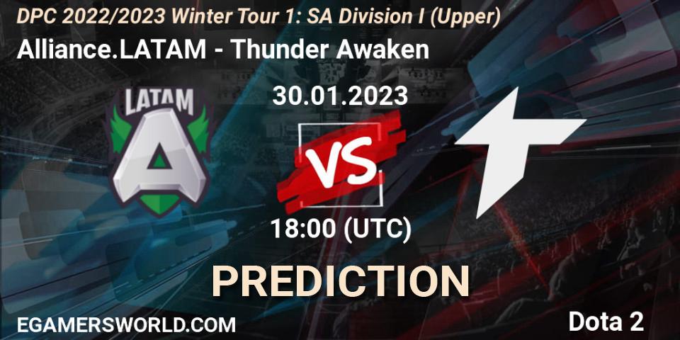 Alliance.LATAM vs Thunder Awaken: Match Prediction. 30.01.23, Dota 2, DPC 2022/2023 Winter Tour 1: SA Division I (Upper) 