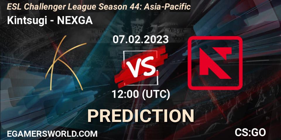 Kintsugi vs NEXGA: Match Prediction. 10.02.23, CS2 (CS:GO), ESL Challenger League Season 44: Asia-Pacific
