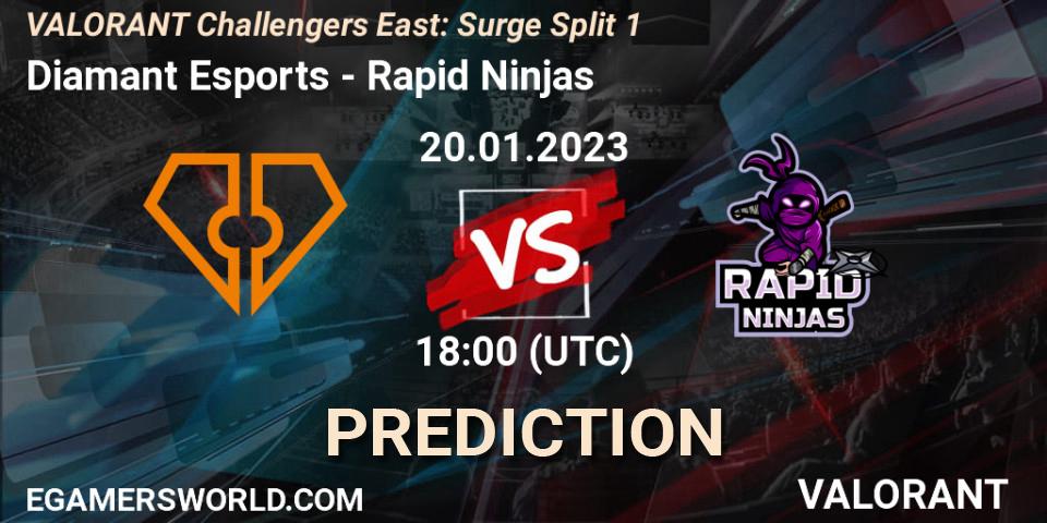 Diamant Esports vs Rapid Ninjas: Match Prediction. 20.01.23, VALORANT, VALORANT Challengers 2023 East: Surge Split 1