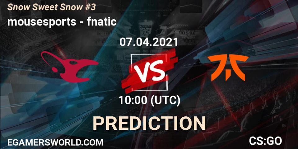 mousesports vs fnatic: Match Prediction. 07.04.21, CS2 (CS:GO), Snow Sweet Snow #3