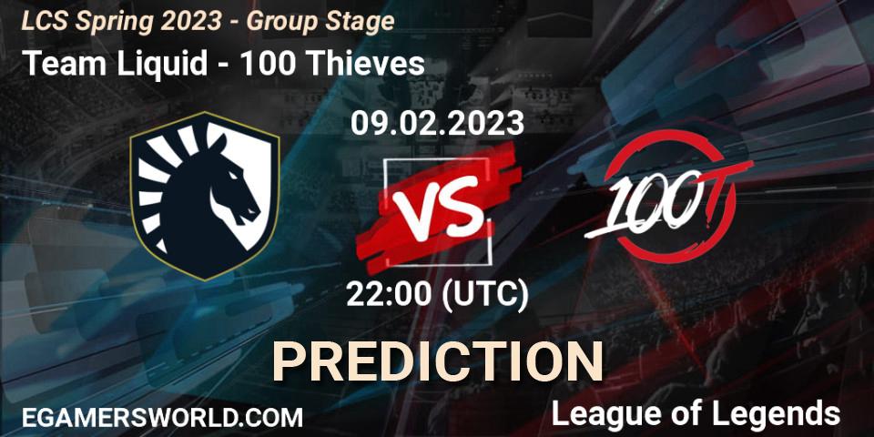 Team Liquid vs 100 Thieves: Match Prediction. 10.02.23, LoL, LCS Spring 2023 - Group Stage