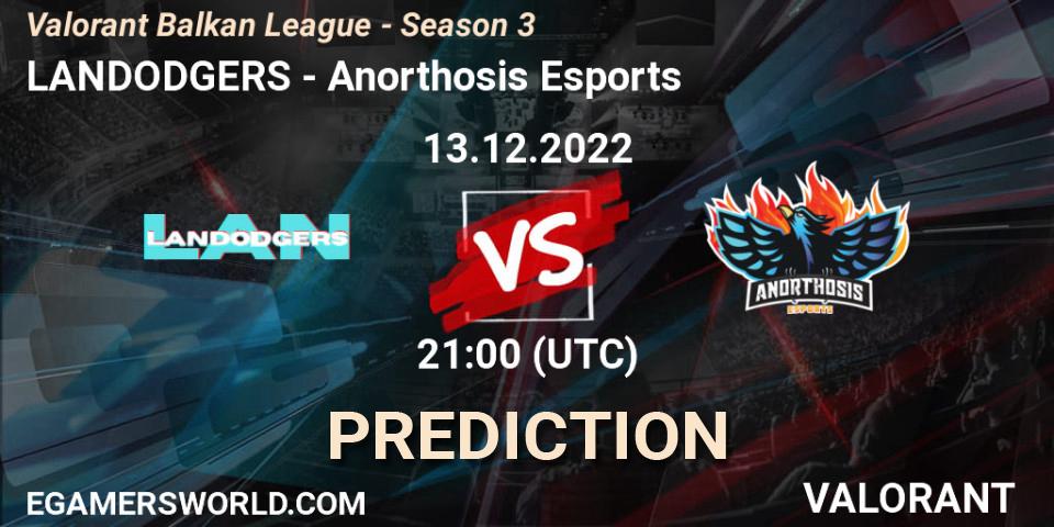LANDODGERS vs Anorthosis Esports: Match Prediction. 13.12.22, VALORANT, Valorant Balkan League - Season 3