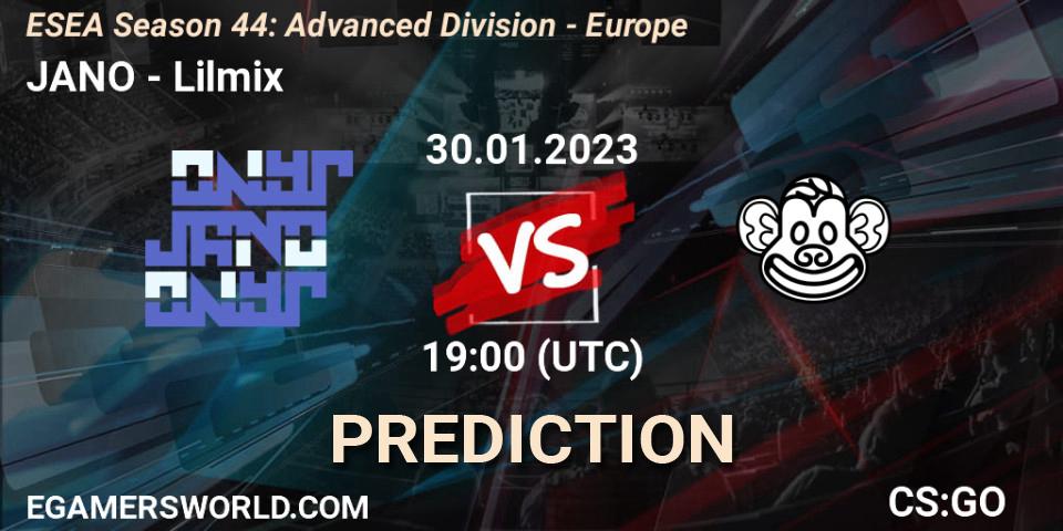 JANO vs Lilmix: Match Prediction. 02.02.23, CS2 (CS:GO), ESEA Season 44: Advanced Division - Europe