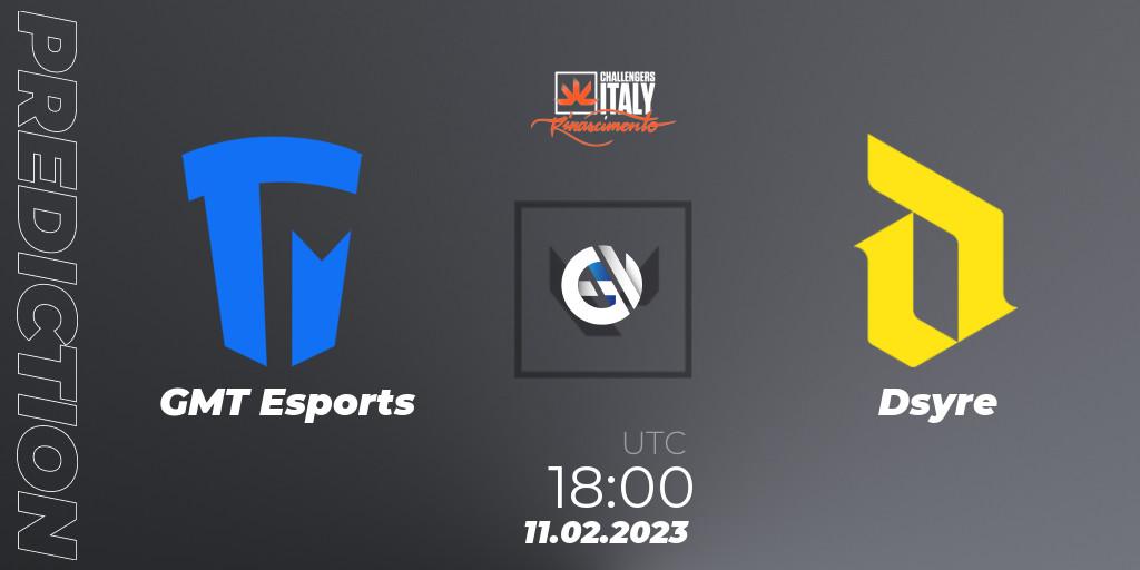 GMT Esports vs Dsyre: Match Prediction. 11.02.23, VALORANT, VALORANT Challengers 2023 Italy: Rinascimento Split 1