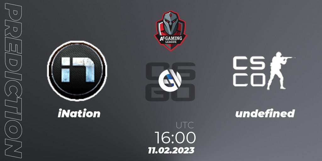 iNation vs undefined: Match Prediction. 11.02.23, CS2 (CS:GO), A1 Gaming League 2023